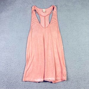 Free People Amelia Y-Strap Tank Small Pink Lightweight Racerback Scoop Neck